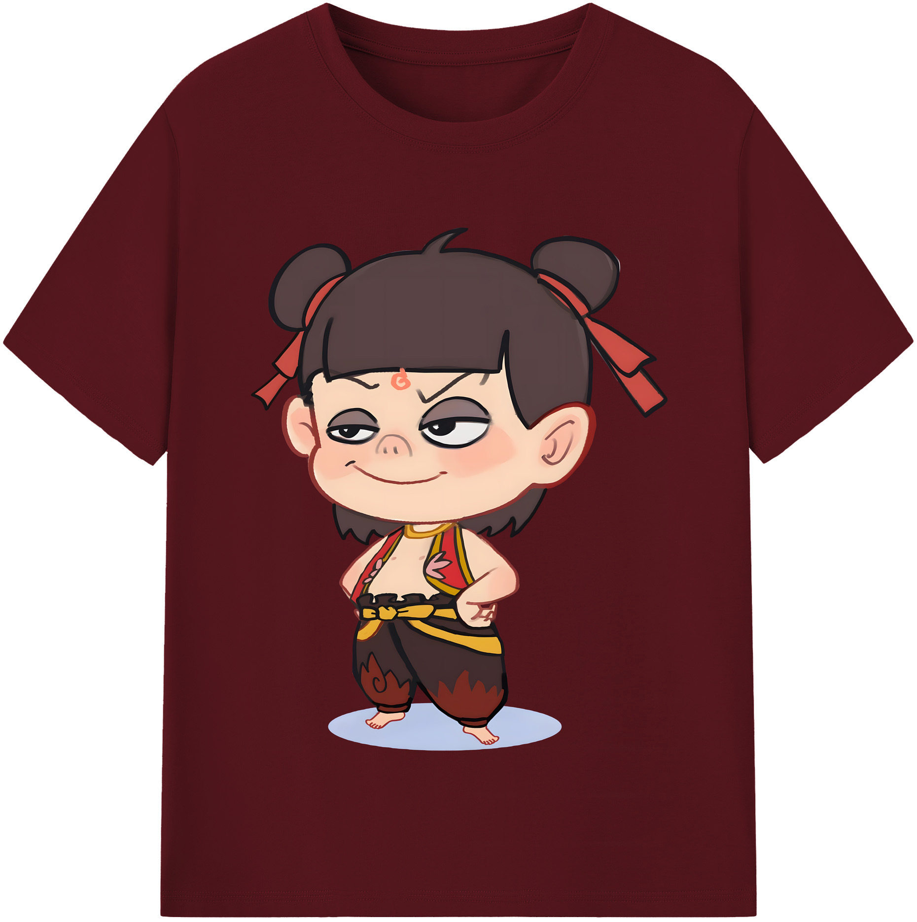 （画像用） Ne Zha 2 ナタ 魔童の大暴れ 綿100％半袖Tシャツ（フロントプリント）